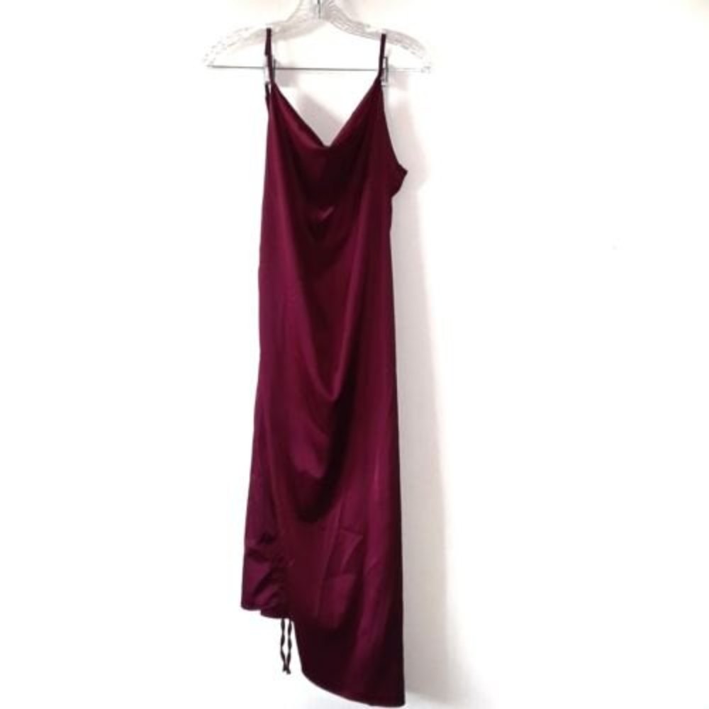 AOZZO Women Summer Sexy Ruched Midi Dress Adjustable Spaghetti Strap Bodycon D